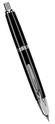 Pilot Vanishing Point Collection Retractable Fountain Pen, Black with Rhodium Accents, Blue Ink, Extra Fine Nib (60341)