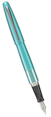 Pilot MR Retro Pop Collection Fountain Pen, Turquoise Barrel with Dots Accent, Fine Nib, Black Ink (91436)