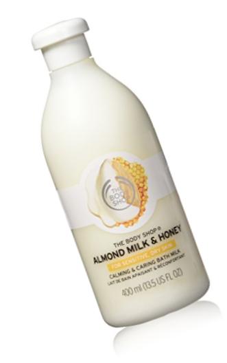 The Body Shop Almond Milk & Honey Bath Milk, for Sensitive, Dry Skin, 13.5 fl. oz.