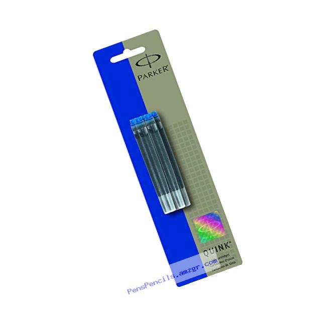 PARKER QUINK Long Fountain Pen Ink Refill Cartridges, Blue, 5 Count