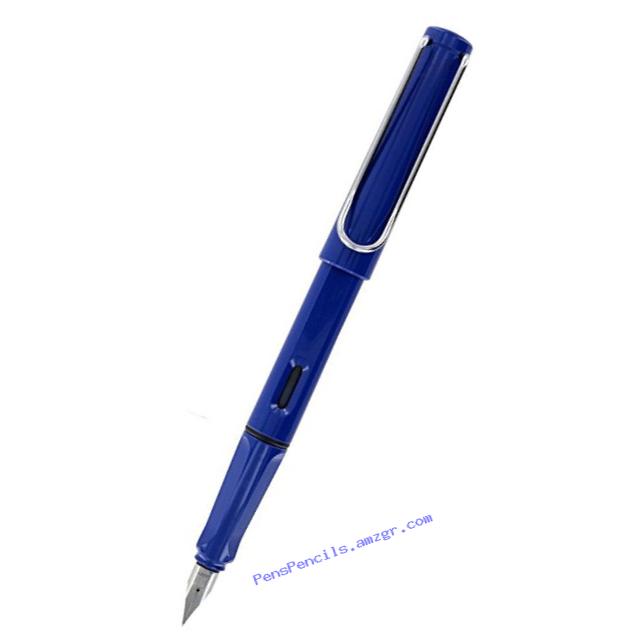Lamy Safari Fountain Pen, Shiny Blue Barrel - Medium Nib