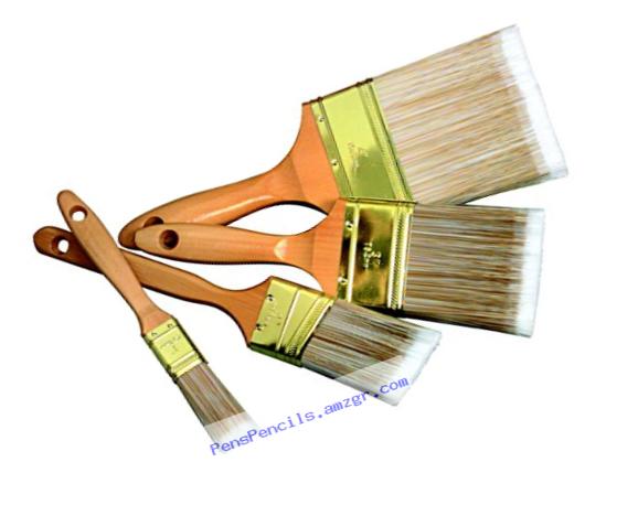 FM Brush 404556 Nylon Utility Paint Brush Set, Assorted Sizes, Set of 4