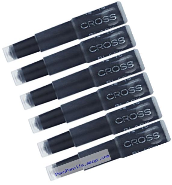 Cross Fountain Pen Cartridge Ink Refills, Black Ink Cartridges, 6 per card (8921)