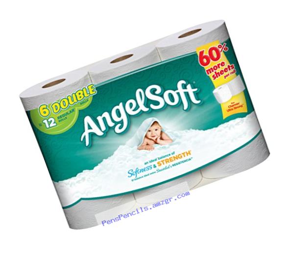 Angel Soft Toilet Paper, Bath Tissue, 6 Double Rolls
